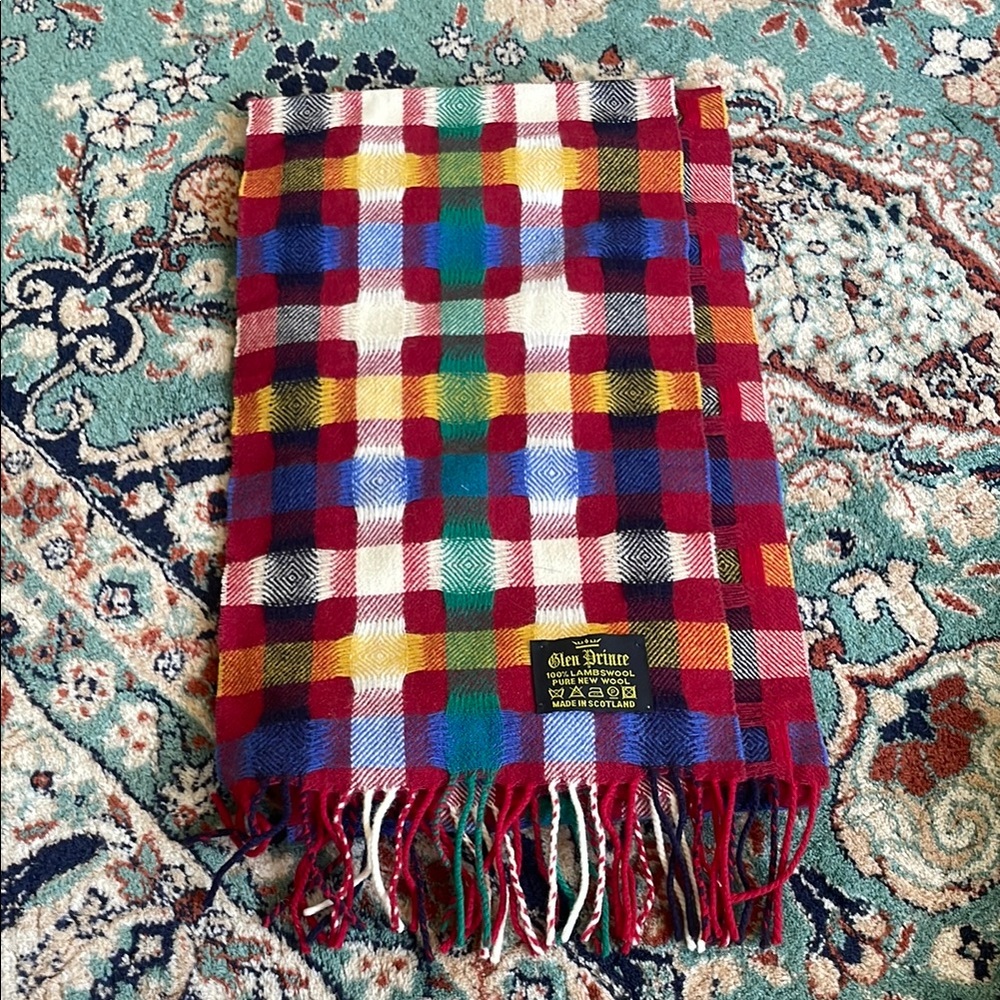 Glen Prince Lambswool Multicolor Checkered Throw